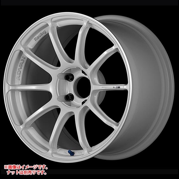 ヨコハマ アドバンレーシング RS3 10.5-18 レーシングホワイトメタリックリング WMR