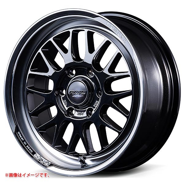 レイズ ホムラ 2x9L-RA ジェットブラック 6.5-17 ブラッククロームコーティングリムDMC YAJ