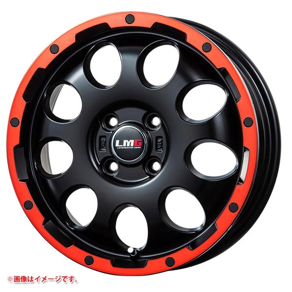 レアマイスター LMG CS-9 4.5-14 マットブラックレッドリム