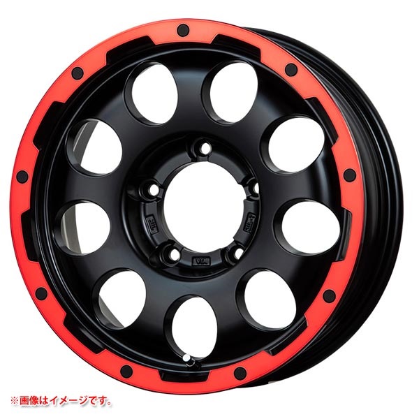 レアマイスター LMG CS-9 5.5-16 マットブラックレッドリム