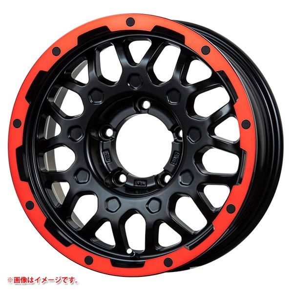 レアマイスター LMG MS-9W 5.5-16 マットブラックレッドリム