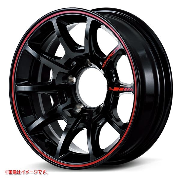 MID MID レーシング R25 プラス 5.5-16 ブラックリムレッドライン
