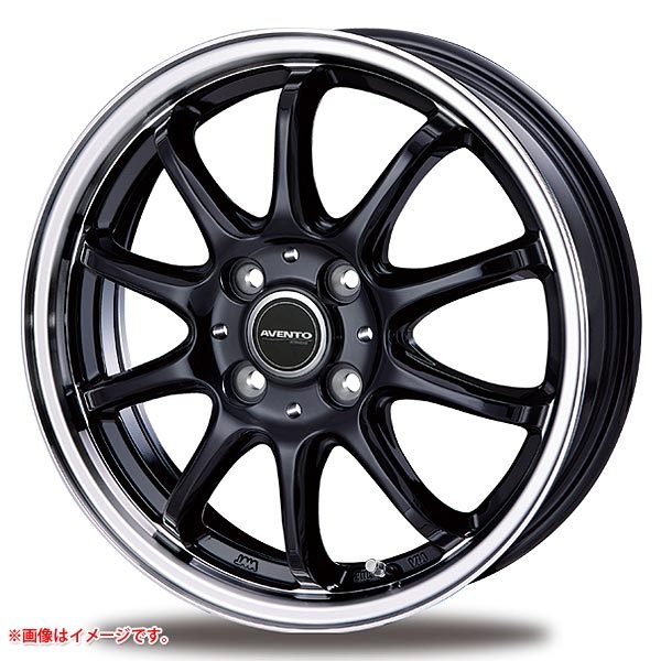 アルミン　8点 インターミラノ アヴェント FF-10 5.5-15 ブラックリムポリッシュ BK